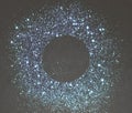 Abstract round frame with blue glitter sparkle on black background Royalty Free Stock Photo