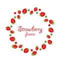 Abstract Round Frame Made of Strawberry Royalty Free Stock Photo