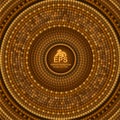 Abstract round greek tile geometric background in old style