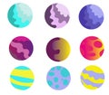 Abstract round isolated planet icon set