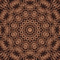 Abstract Round Mandala in Warm Brown colors - square background