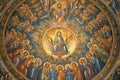 Church painting fresco with divine virtues AI