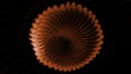 Abstract round spinning shape with blades isolated on a black background. Motion. Rotating complex figure looking like a Royalty Free Stock Photo
