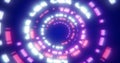 Abstract round swirling rings HUD elements blue and purple from flying particles Royalty Free Stock Photo