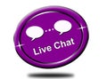 Abstract round violet colour live chating click