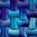 Abstract rounded blocks stacked for seamless background - decoration material - bluish surface