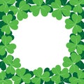 Abstract rounded shamrock frame border in trendy green. Design concept for St. Patrick greetings