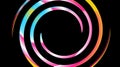 Abstract rounded twisted abstract circular cosmic rainbow striped magical unusual gradient texture from multi-colored lines