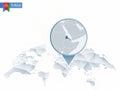 Abstract rounded World Map with pinned detailed Eritrea map. Royalty Free Stock Photo