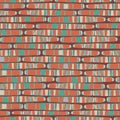 Abstract rows of geological strata oblong multicolor shapes in horizontal geometric design. Seamless vector pattern on