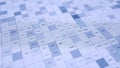 Abstract rows of white and blue squares with changing numbers, seamless loop. Animation. Motion graphics with digital