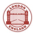 Abstract rubber stamp with London, England