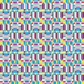 Abstract ruffle geometric seamless pattern. Pixel blink texture