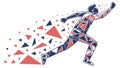 Abstract Runner Dynamic Geometric Motion Vector, vector design Generative AI Royalty Free Stock Photo