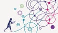 Abstract running figures, motion and dynamic movement vector design Generative AI