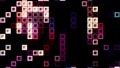 Abstract running silhouettes of squares in purple and red tones. Motion. Moving cubic shapes resembling schematic snake