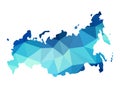Abstract Russia map consists of polygon of different shades of b