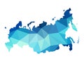Abstract Russia map consists of polygon of different shades of b Royalty Free Stock Photo
