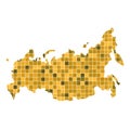 Abstract Russia map consists of squares of different shades of g