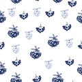 Abstract rustic vector seamless pattern with berries Royalty Free Stock Photo
