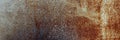 Abstract rusty metal background of painted metal texture with traces of corrosion. Panorama. Close up. Copy space. Royalty Free Stock Photo