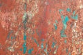 Abstract rusty metal texture, old metallic door with shabby blue paint background, painted metal with rust, grunge Royalty Free Stock Photo