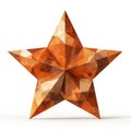 Abstract Rusty Orange Polygonal Star on White Royalty Free Stock Photo
