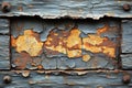 Abstract Rusty Peeling Weathered Metal Frame Background Royalty Free Stock Photo