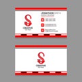 Abstract S letter Logo with Red Color Business Card design Template Vector