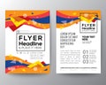 Abstract 80's style Triangle curve wave shape Poster Brochure Flyer