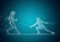 Abstract Sabre Fencers Royalty Free Stock Photo