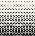 Abstract sacred geometry black and white grid halftone cubes pattern