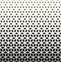 Abstract sacred geometry black and white grid halftone cubes pattern