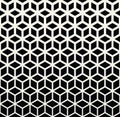 Abstract sacred geometry black and white grid halftone cubes pattern