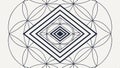 Abstract sacred geometry pattern in square frame vector design Generative AI Royalty Free Stock Photo