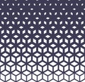 Abstract sacred geometry purple grid halftone cubes pattern