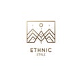 Abstract sacred symbol of mountain, pyramides logo