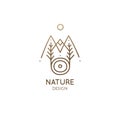 Abstract sacred symbol of nature logo of mountains
