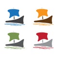 Abstract sail ship icon vector design