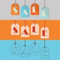 Abstract SALE hanging tags in different styles set