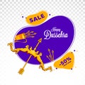 Abstract sale illustration on the indian festival of dussehra.illustration of beautiful bow and arrow. Happy dussehra