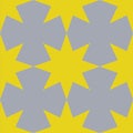 Abstract samless pattern, golden stars on gray background