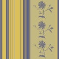 Abstract samless pattern silhouettes of flowers and multi-colored stripes in gentle pastel colors