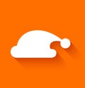 Abstract Santa Claus hat on orange background