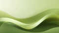 Abstract satin green olive waves design with smooth curves and soft shadows on clean modern background