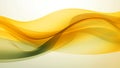 Abstract satin mustard olive waves design with smooth curves and soft shadows on clean modern background