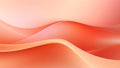 Abstract satin peach waves design with smooth curves and soft shadows on clean modern background