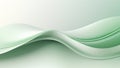 Abstract satin sage green waves design with smooth curves and soft shadows on clean modern background