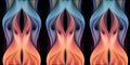 Abstract satin silky fabric seamless symmetrical wallpaper