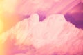 Abstract Saturated Pink-yellow Colors Of Clouds. Unusual Sky Background. Rich Magenta Colors. Cloudy Sky. Sunny